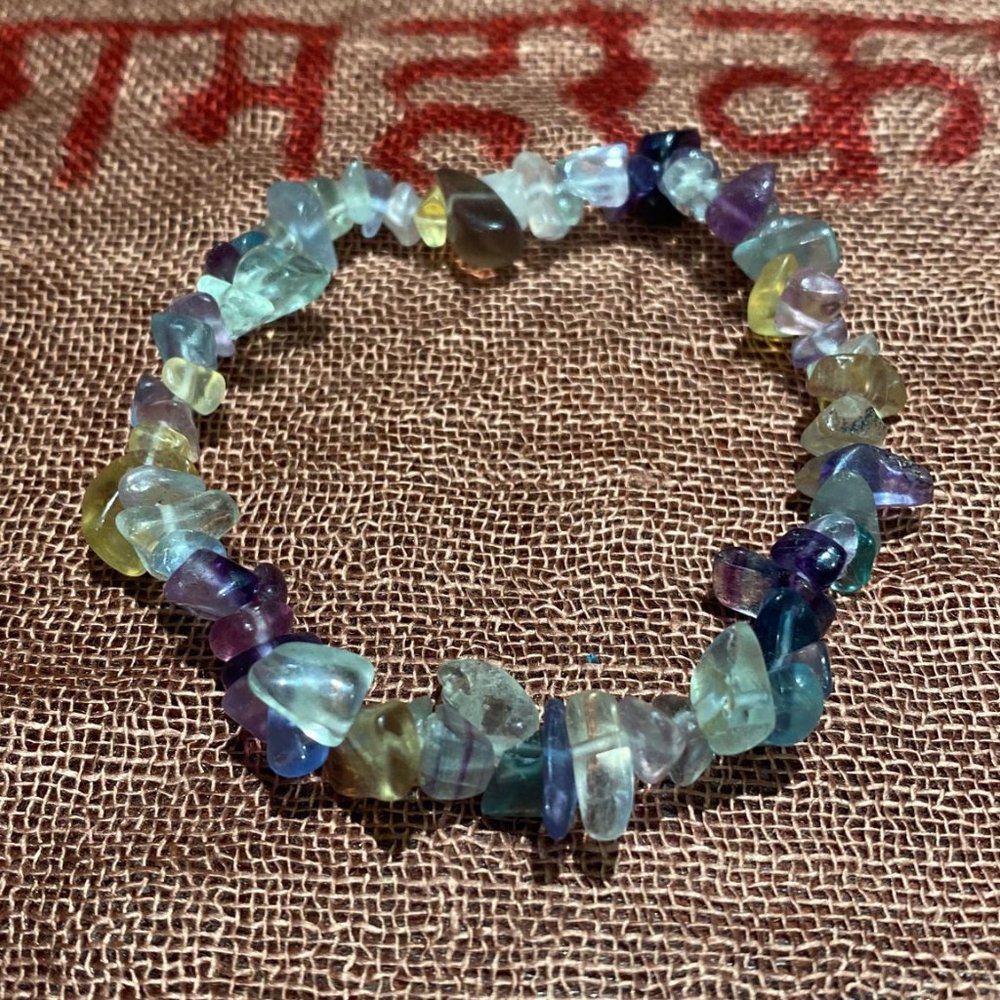 Fluorite Chips Stretch Bracelet